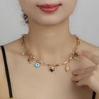 Alloy Shell Evil Eye Pendant Necklace Gold - One Size