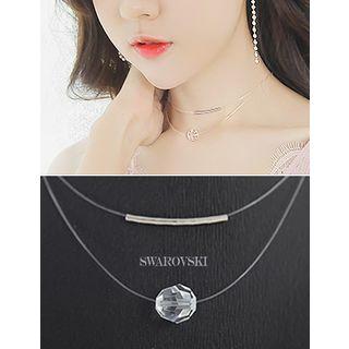 Swarovski Crystal Pendant Tiered Necklace