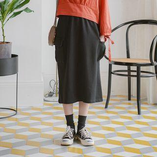 Square Neck Top / Midi A-line Skirt