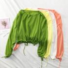 Drawstring-hem Loose-fit Summer Knit Top