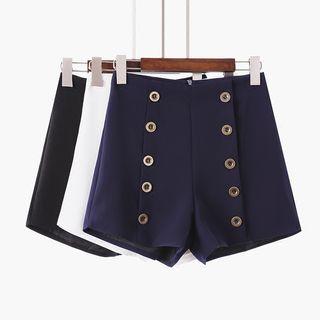Double-breasted Plain Shorts
