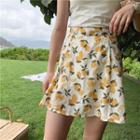 Lemon Print Mini A-line Skirt