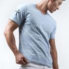 V-neck Striped T-shirt L