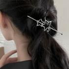 Star Hair Stick 2480a - Hair Stick - Pentagram - Silver - One Size