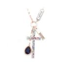 Fashion Cross Pendant With Multi-colored Austrian Element Crystal Sand Necklace