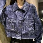 Tie-dyed Corduroy Jacket As Shown In Figure - One Size