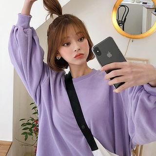 Balloon-sleeve Oversized Sweatshirt Dress