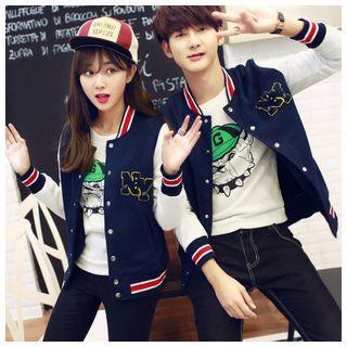 Couple Matching Panel Baseball Jacket