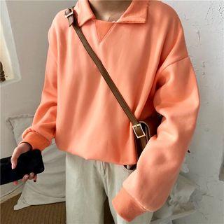 Plain Collared Sweatshirt