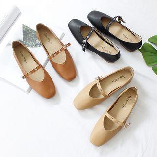Studded Buckle Flats