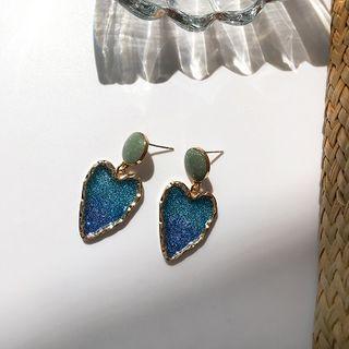 Heart Dangle Earring 1 Pair - S925silver Earrings - One Size