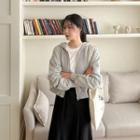 Plus Size Cropped Zip-up Hoodie