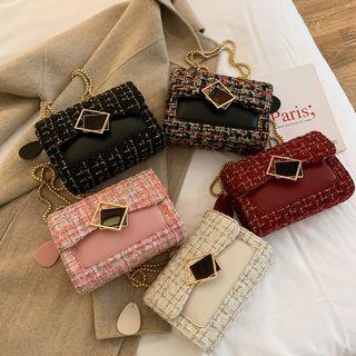 Double-strap Tweed Crossbody Bag