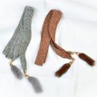 Faux Fur Knit Sash Belt