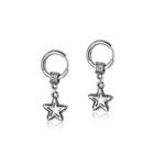 Fashion Simple Hollow Star 316l Stainless Steel Stud Earrings Silver - One Size