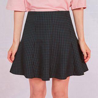Gingham A-line Mini Skirt