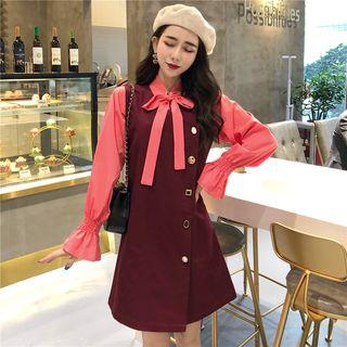 Bell-sleeve Tie-neck Blouse / Tank Dress