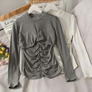 Details Ruched Plain T-shirt