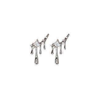 Melting Alloy Earring 1 Pair - E5222 - Silver - One Size