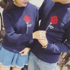 Couple Matching Rose Print Sweater
