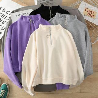 Plain Half-zip Pullover