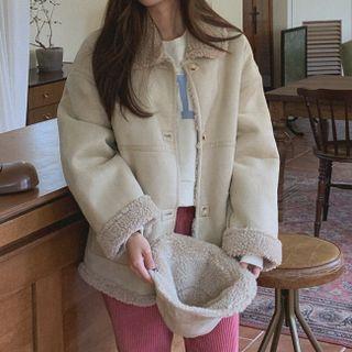 Reversible Set: Faux-shearling Jacket + Hat