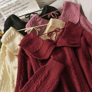 Peter Pan-collar Loose-fit Knit Top