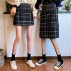 Plaid Straight-cut Skirt / A-line Mini Skirt