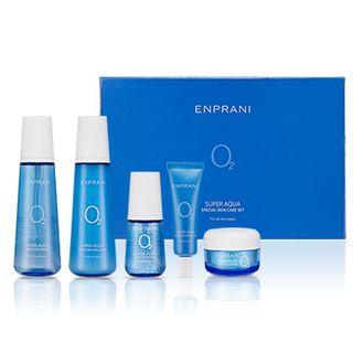 Enprani - Super Aqua O2 Special Skincare Set: Toner 165ml + Emulsion 165ml + Essence 50ml + Cream 50ml + Eye Cream 30ml 5pcs