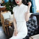 Traditional Chinese Perforated Midi Dress