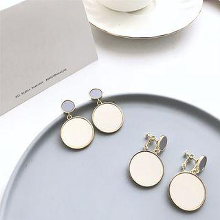 Double Disc Drop Earring / Clip-on Earring
