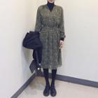 Floral Print Long-sleeve V-neck Dress