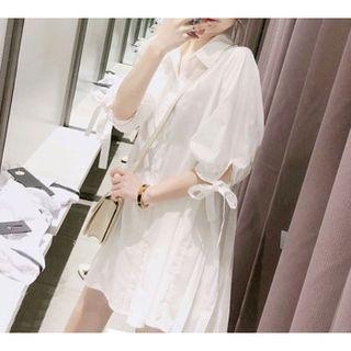 Pleated Tunic Shirtdress