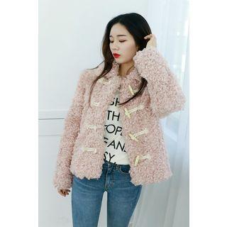 Petite Size Toggle-button Sherpa-fleece Jacket