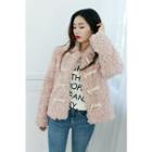 Petite Size Toggle-button Sherpa-fleece Jacket