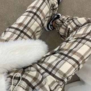 Plaid High-waist Wide Leg Pants Pants - Plaid - One Size