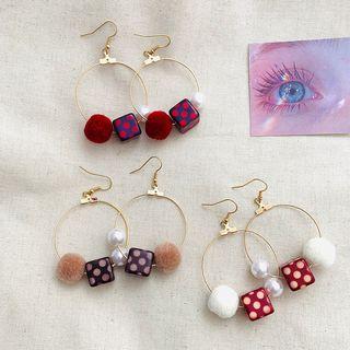 Dotted Cube Bobble Hoop Earring