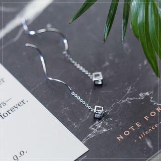 925 Sterling Silver Rhinestone Drop Earring