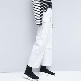 Pocket-side Wide-leg Jeans