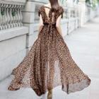 Leopard Printed Maxi Dress