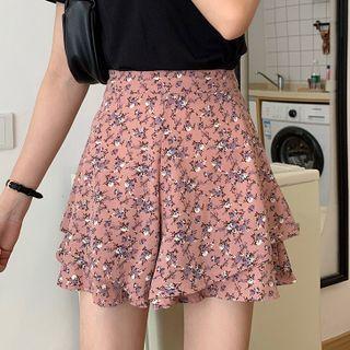 High Waist Floral Print Shorts