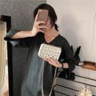Floral Plain Chain Clutch Bag