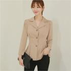 Pintuck-waist Blouse With Belt