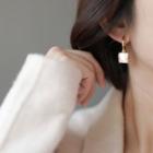 Sterling Silver Square Drop Earring / Clip-on Earring
