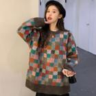 Pattern Plaid Sweater