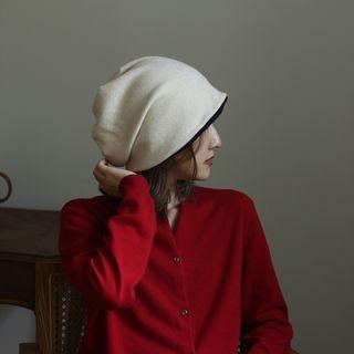 Plain Slouchy Beanie Off-white - M
