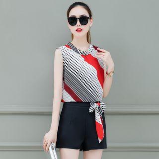 Set: Sleeveless Pattern Top + Shorts