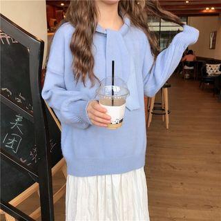 Inset Scarf Oversize Sweater