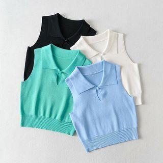 Polo-neck Sweater Vest