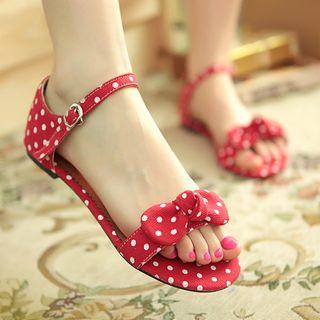 Dotted Ankle Strap Sandals